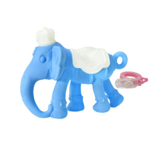 Elephant 4 Legs Teether  ยางกัดช้างน้อย สีฟ้า พร้อมคลิปกันหล่น